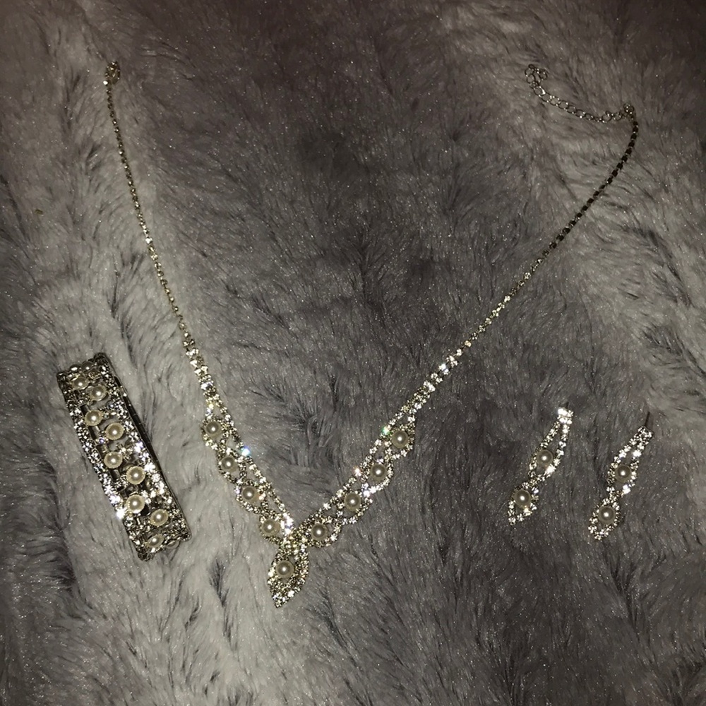 earrings, necklace, and bracelet set